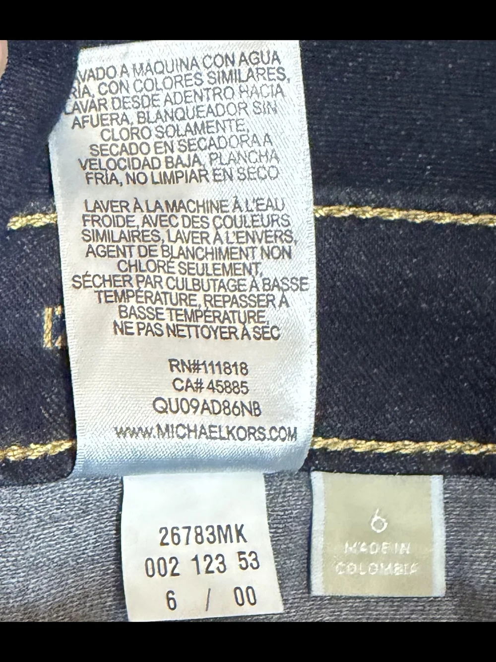 Michael Kors Dark Wash Skinny Jeans Size 6 28x29 Denim Pants 3015